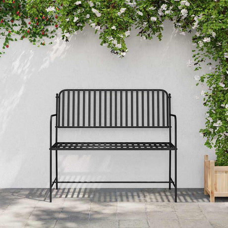 Vidaxl tuinbank 2 -seater 103,5 x 51,5 x 90 cm staal zwart
