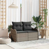 Vidaxl tuinbank met kussen grijs 121 x 62 x 69cm poly rattan