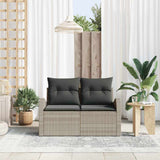 Vidaxl tuinbank met kussen lichtgrijs 124 x 62 x 69cm poly rattan