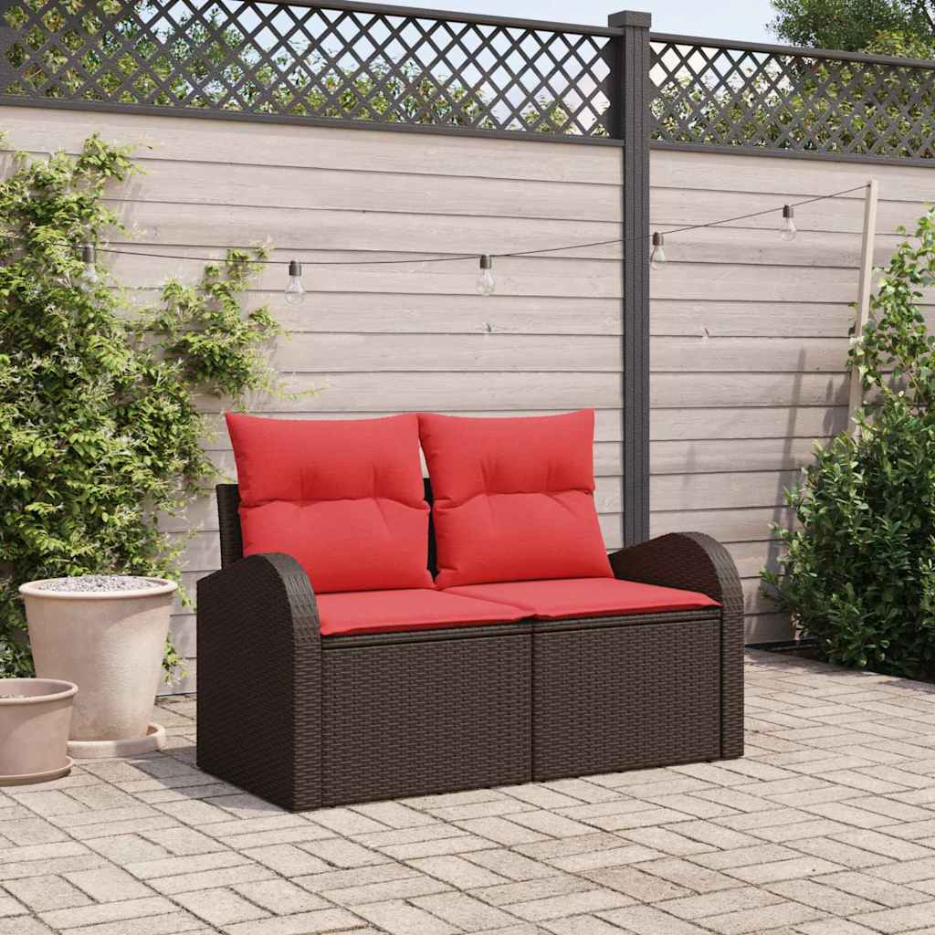Vidaxl tuinbank bruin 124 x 62 x 85 cm poly rattan