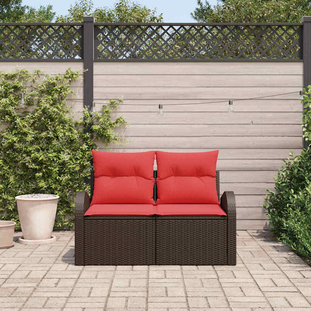 Vidaxl tuinbank bruin 124 x 62 x 85 cm poly rattan