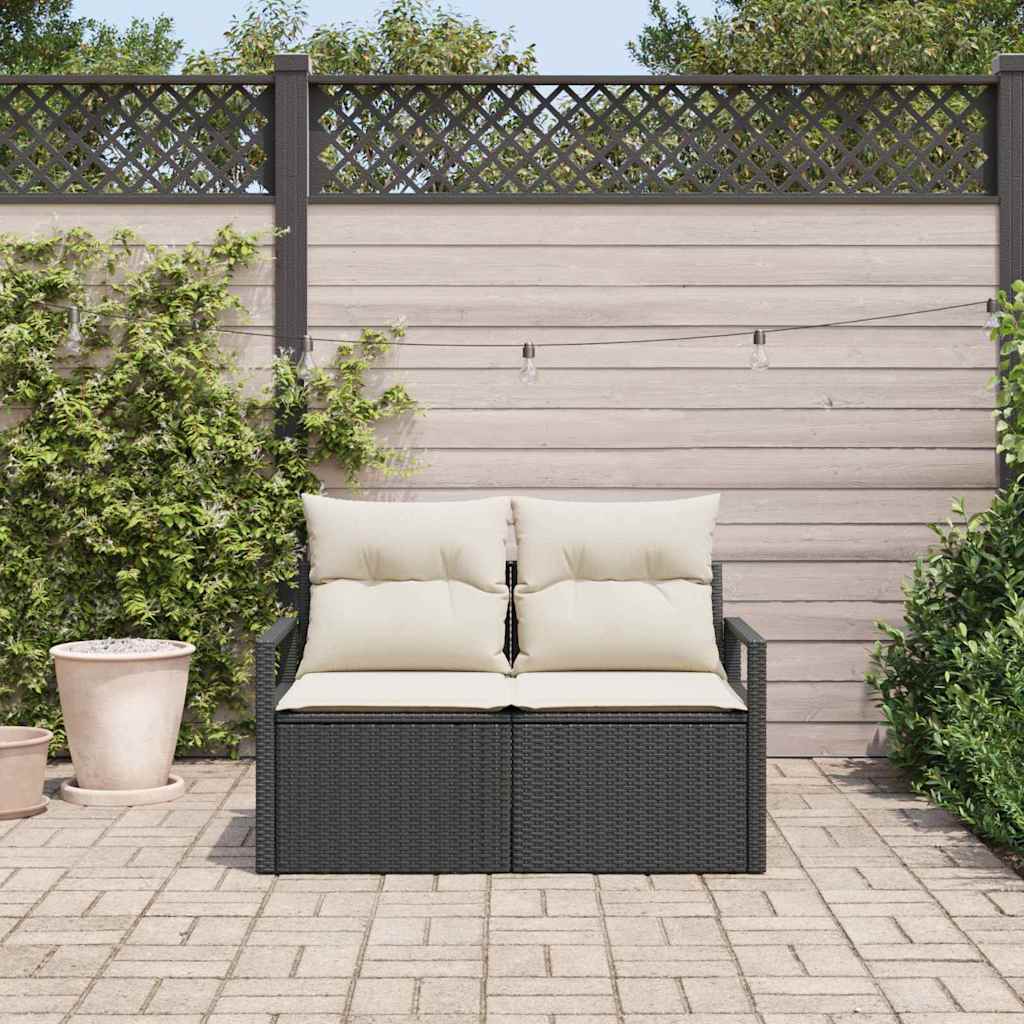 Vidaxl tuinbank met kussen 120 x 62 x 69 cm poly rattan