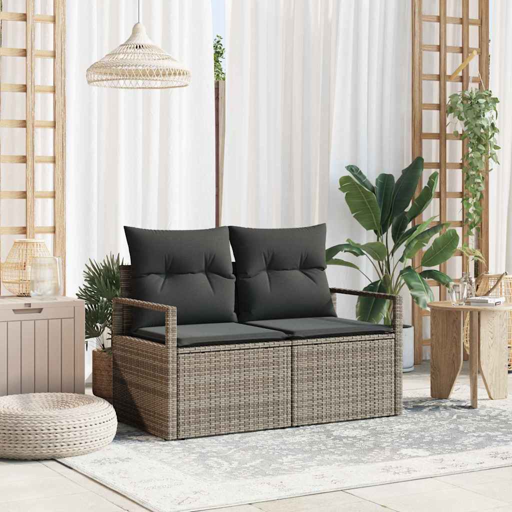 Vidaxl tuinbank met kussen 120 x 62 x 69 cm poly rattan