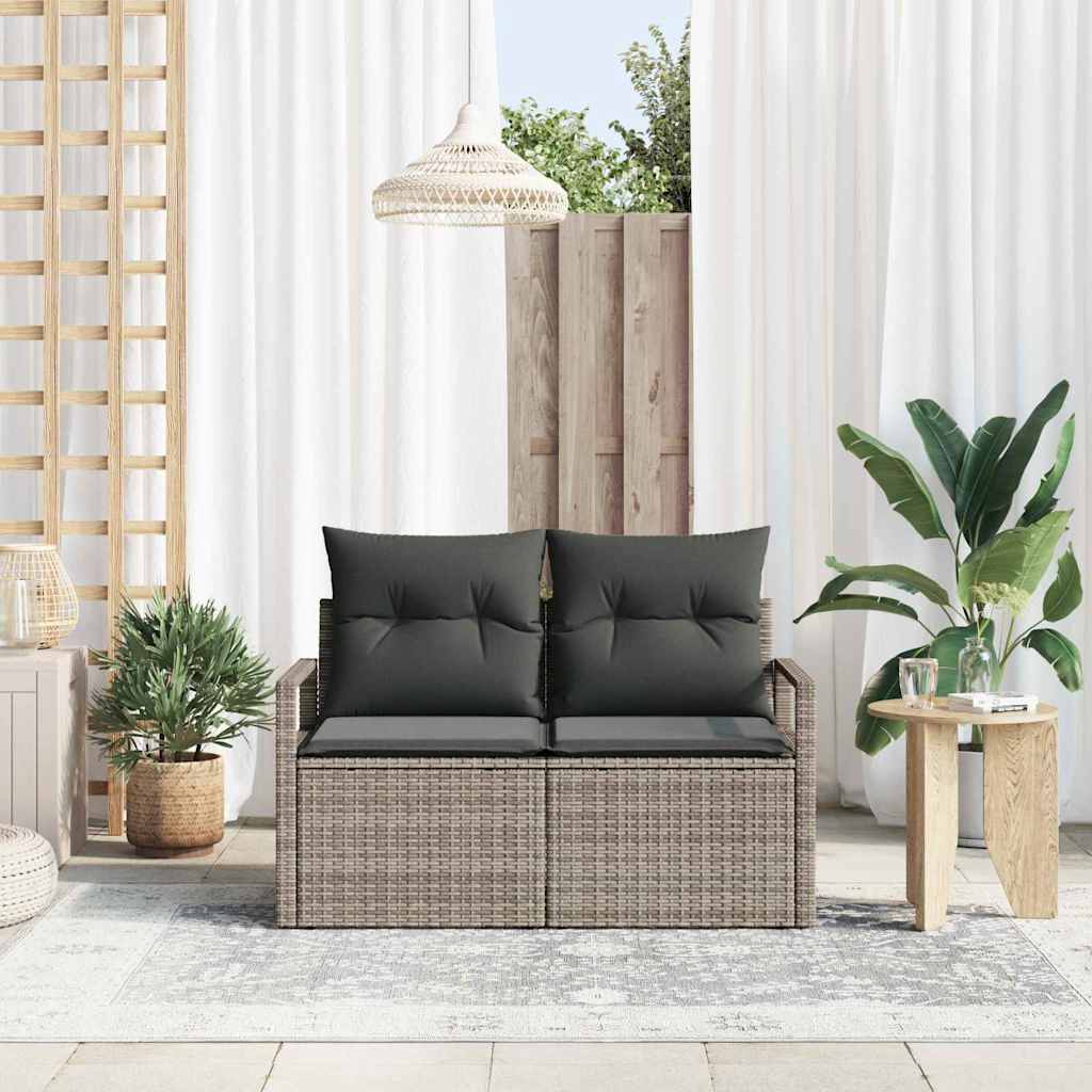 Vidaxl tuinbank met kussen 120 x 62 x 69 cm poly rattan