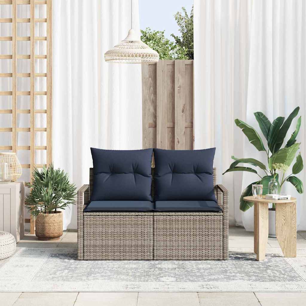 Vidaxl tuinbank met kussen 120 x 62 x 69 cm poly rattan