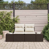 Vidaxl tuinbank met kussen bruin 184 x 62 x 69 cm poly rattan