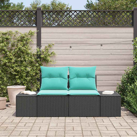 Vidaxl tuinbank met kussen met opslag 184 x 62 x 69 cm poly rattan