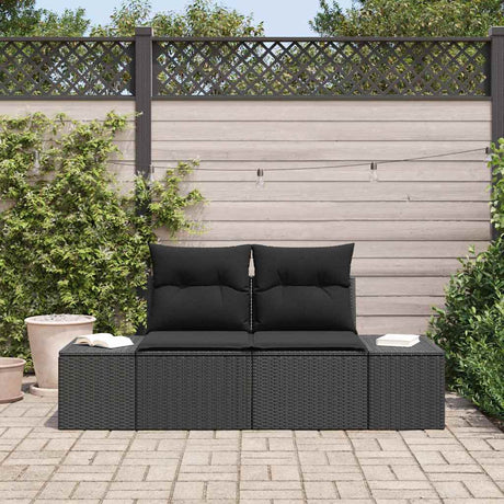 Vidaxl tuinbank met kussen zwart 184 x 62 x 69 cm poly rattan