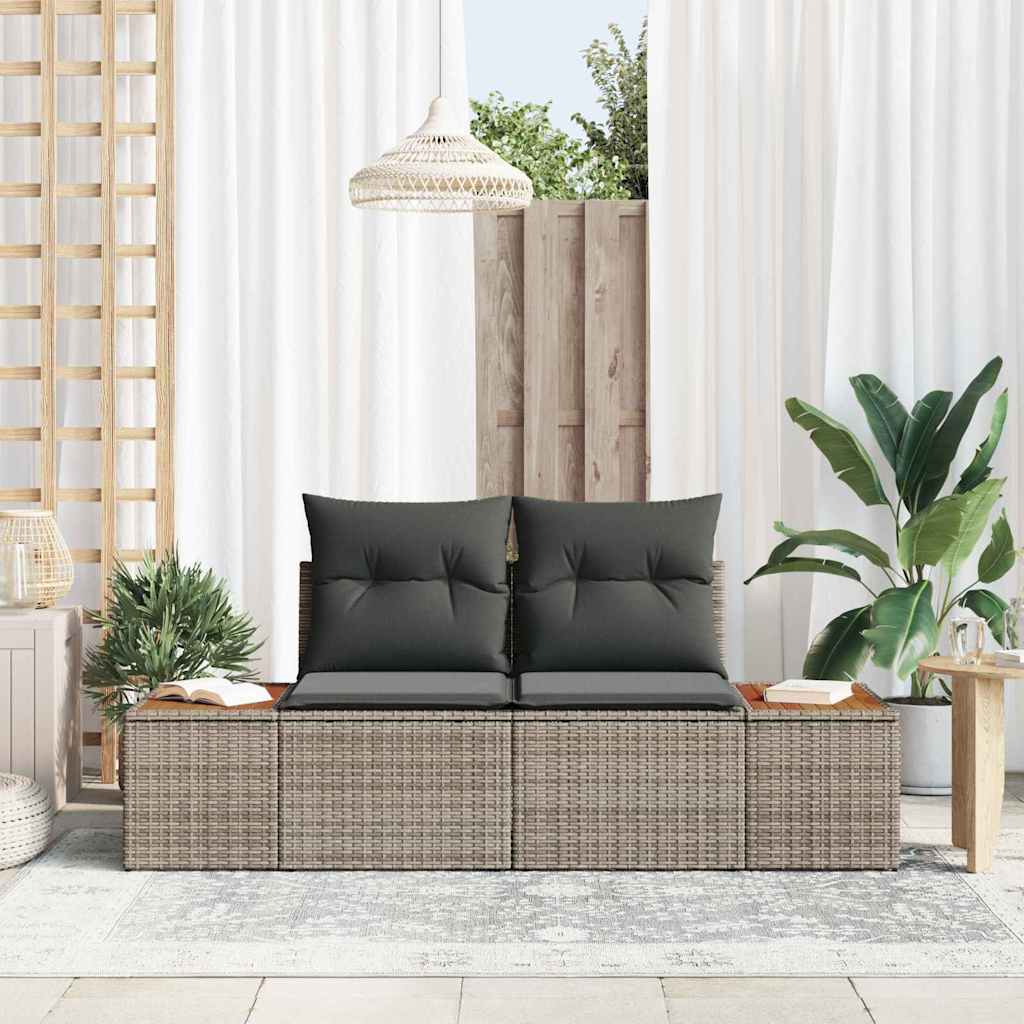 Vidaxl tuinbank grijs 184 x 62 x 85cm poly rattan