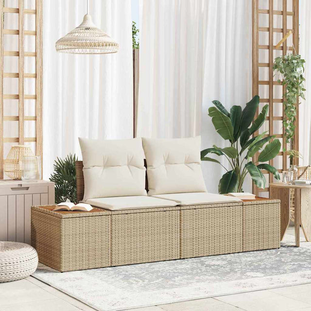 Vidaxl tuinbank beige 184 x 62 x 85cm poly rattan