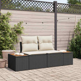 Vidaxl tuinbank zwart 184 x 62 x 85cm poly rattan