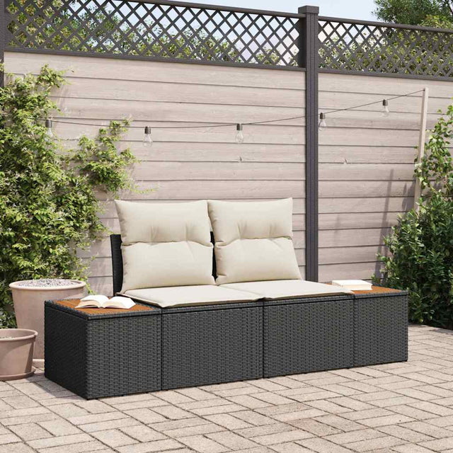 Vidaxl tuinbank zwart 184 x 62 x 85cm poly rattan