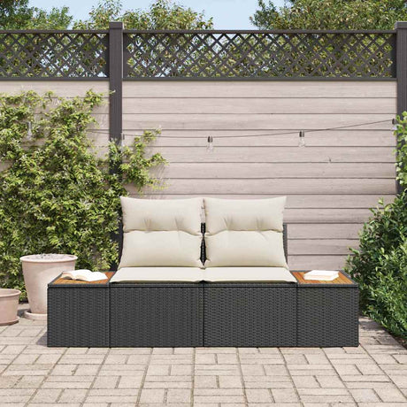 Vidaxl tuinbank zwart 184 x 62 x 85cm poly rattan