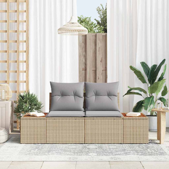 Vidaxl tuinbank beige 184 x 62 x 85cm poly rattan