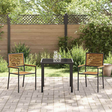 Vidaxl tuinstapelstoelen 2 st bruin en zwart