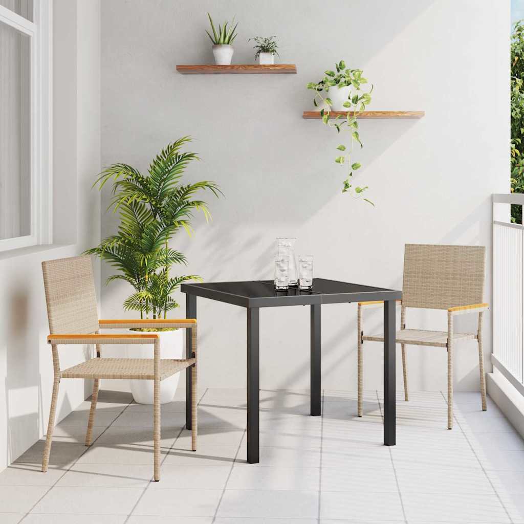 Vidaxl tuinstapelstoelen 2 st crème en bruin
