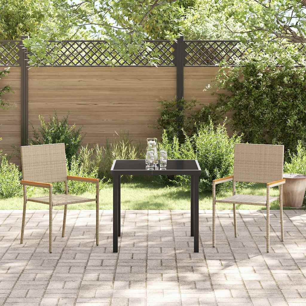 Vidaxl tuinstapelstoelen 2 st crème en bruin
