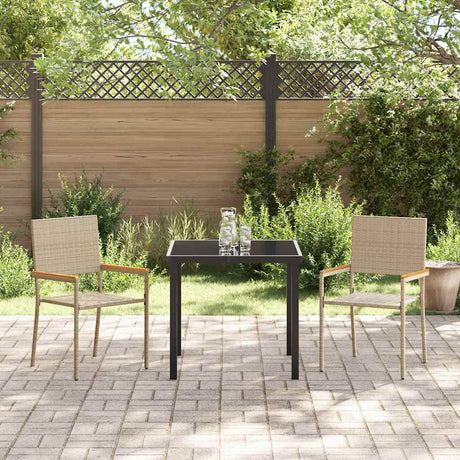 Vidaxl tuinstapelstoelen 2 st crème en bruin