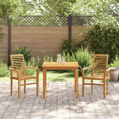 Vidaxl eetkamerstoel 2 st massief teakhout bruin 62 x 55 x 94 cm