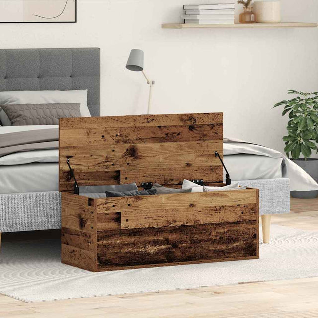 Vidaxl opslagdoos oud hout 90 x 35 x 35 cm bewerkt hout