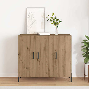 Vidaxl dressoir artisan eiken 90 x 34 x 80 cm bewerkt hout