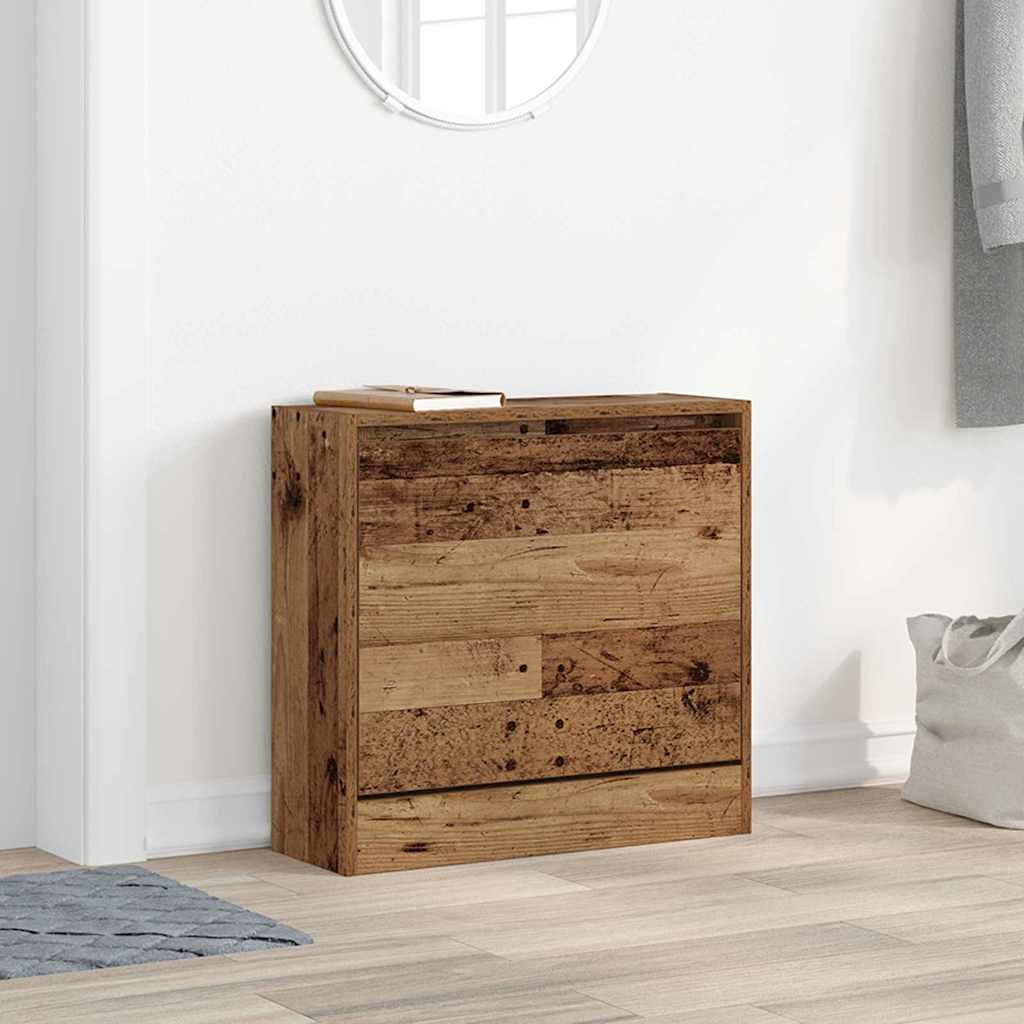 Vidaxl schoenenkast met plank oudhout 60 x 21 x 57 cm bewerkt hout