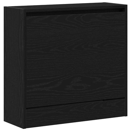Vidaxl schoenenkast met plank zwart eiken 60 x 21 x 57 cm bewerkt hout