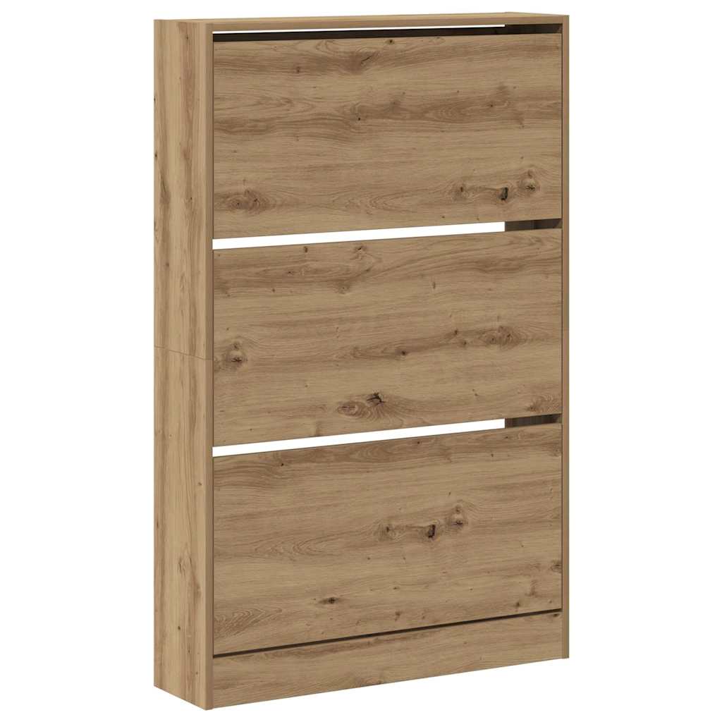 Vidaxl schoenenkast artisan eiken 80 x 21 x 125,5 cm bewerkt hout