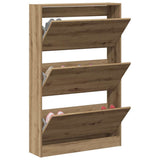 Vidaxl schoenenkast artisan eiken 80 x 21 x 125,5 cm bewerkt hout