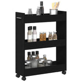 Vidaxl kast met wiel zwart eiken 60 x 22 x 79 cm