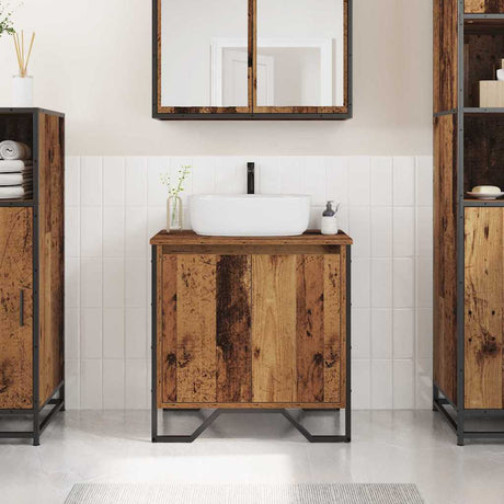 Vidaxl badkamertenk te kast oud hout 60 x 35 x 60 cm bewerkt hout