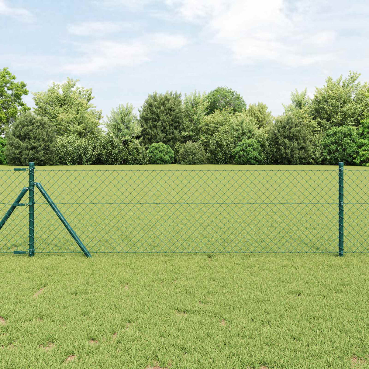 Vidaxl kettenschakelhek groen 10 x 0,8 m staal