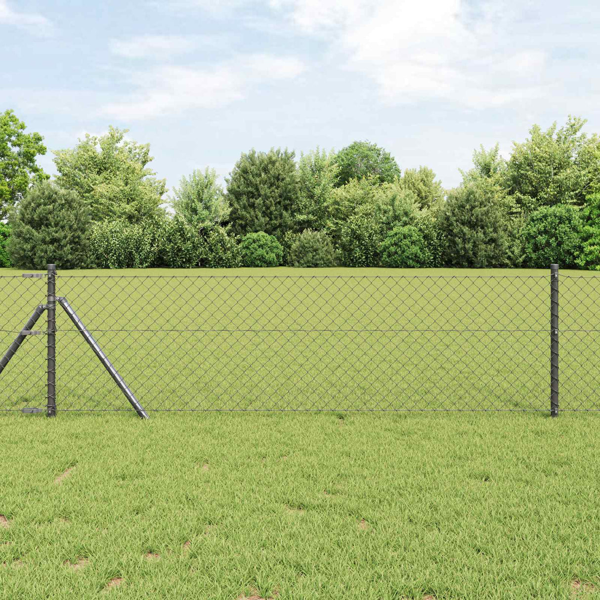 Vidaxl kettenschakelhek grijs 25 x 0,6 m staal