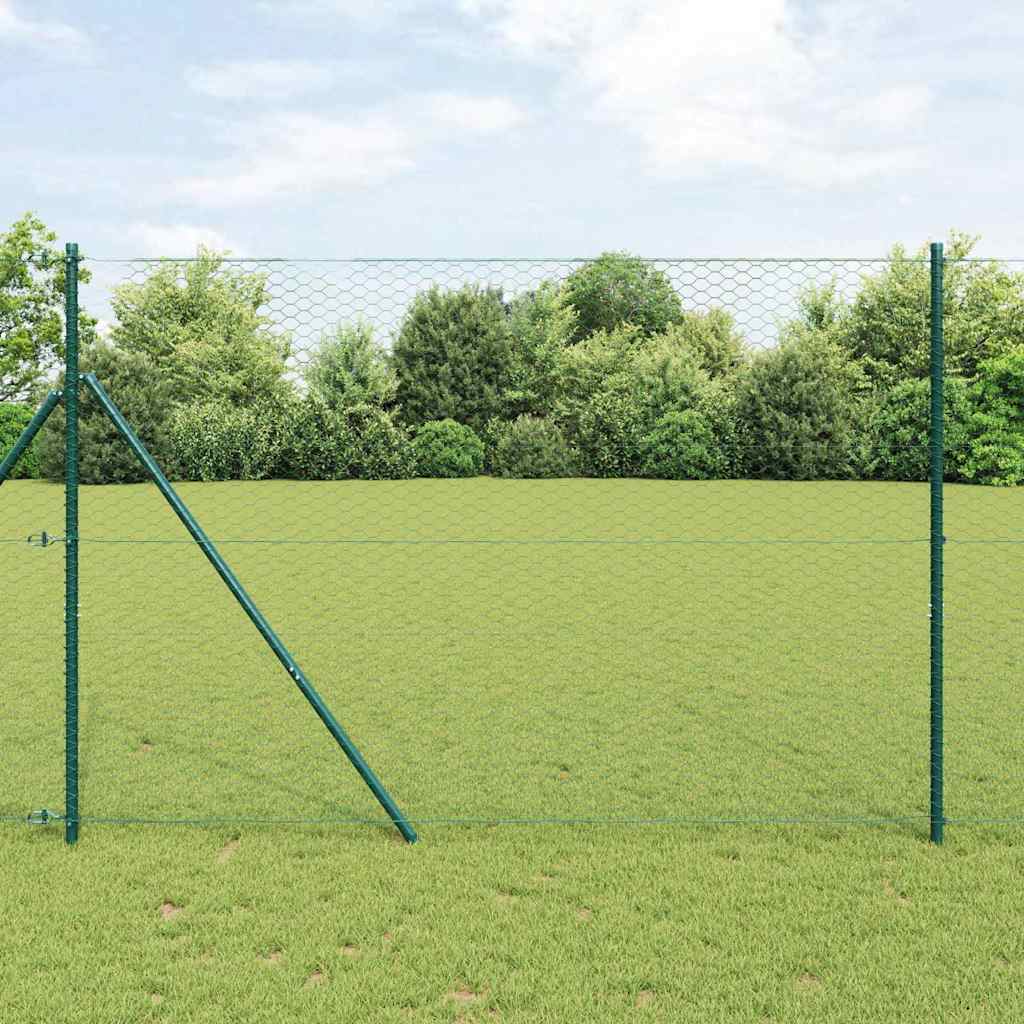 Vidaxl hexagon hek groen 1,5 x 100 m pvc