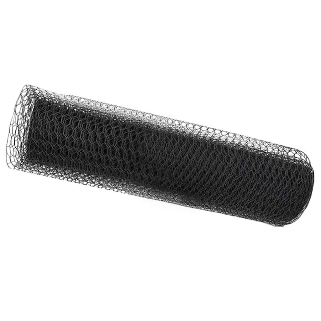 Vidaxl hexagon hek grijs 0,6 x 10 m pvc