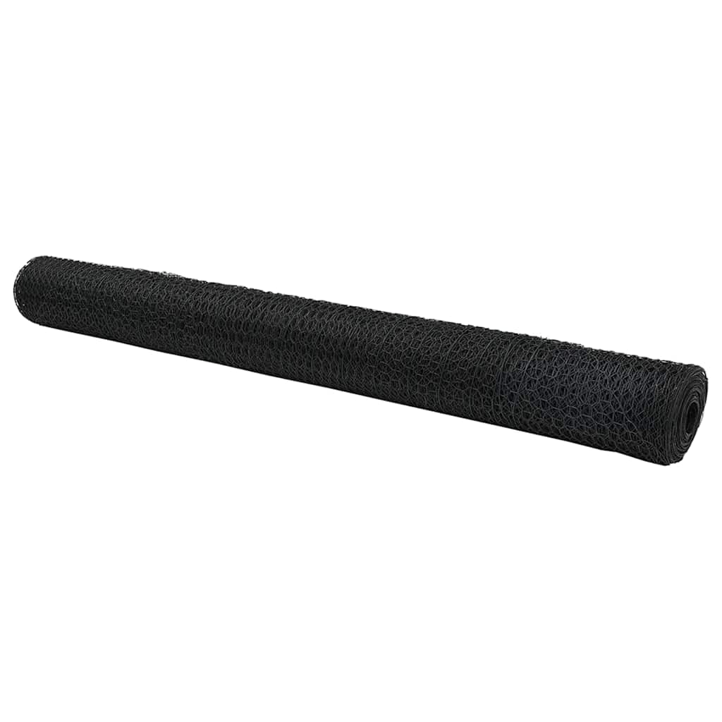 Vidaxl hexagon hek grijs 1,4 x 25 m pvc