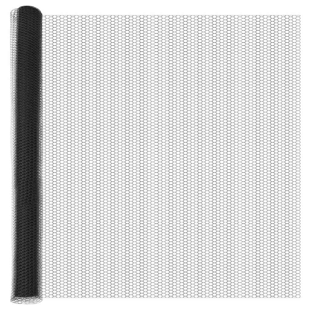 Vidaxl hexagon hek grijs 1,5 x 50 m pvc