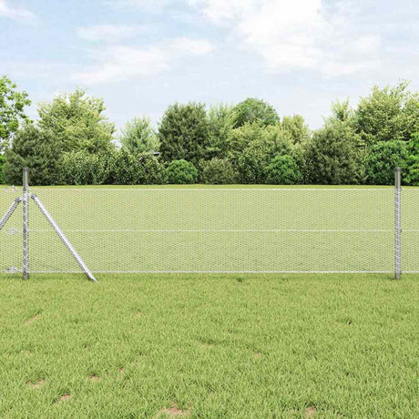 Vidaxl hexagon hek 0,6 x 25 m verzinkt staal zilver