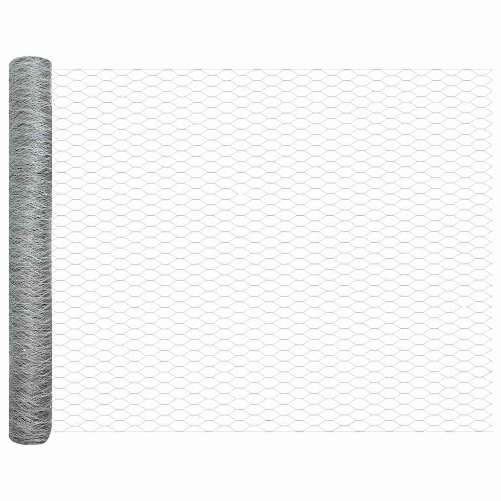 Vidaxl hexagon hek zilver 1,4 x 50 m gegalvaniseerd staal