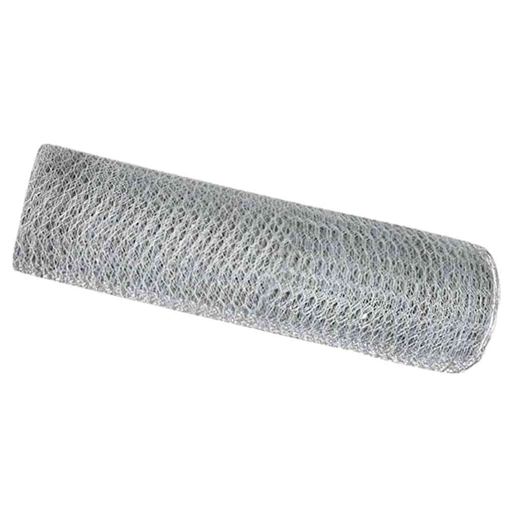 Vidaxl hexagon hek zilver 0,4 x 100 m gegalvaniseerd staal