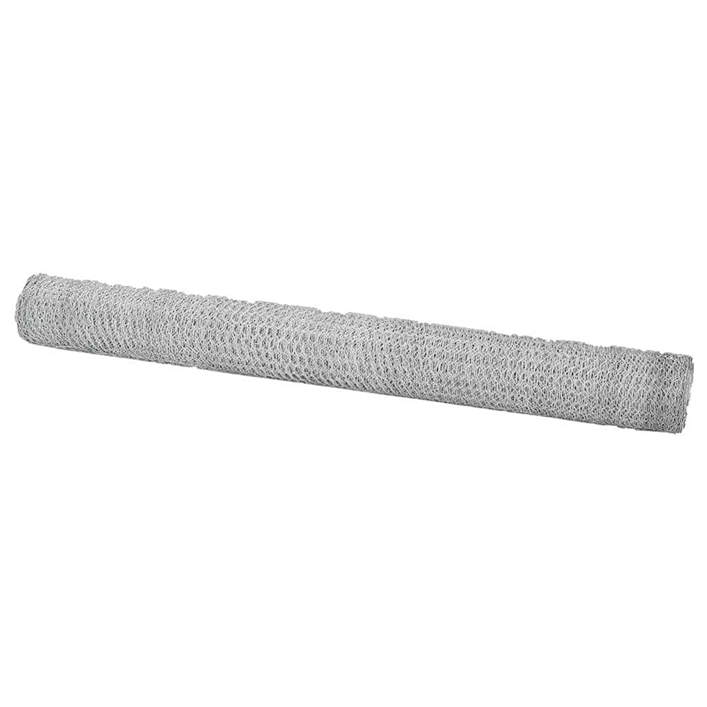 Vidaxl hexagon hek zilver 1.5 x 100 m gegalvaniseerd staal
