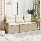 Vidaxl bankstel 3 st 3-aantal zitplaatsen beige en crème poly rattan