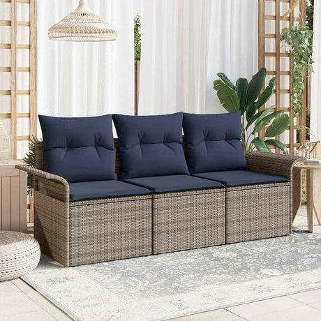 Vidaxl bankstel 3 st 3-aantal zitplaatsen grijs en marineblauw
