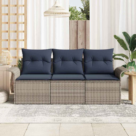 Vidaxl bankstel 3 st 3-aantal zitplaatsen grijs en marineblauw