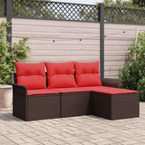 Vidaxl tuin sofa set 4 st bruin poly rattan