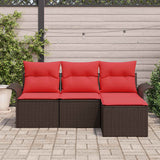 Vidaxl tuin sofa set 4 st bruin poly rattan