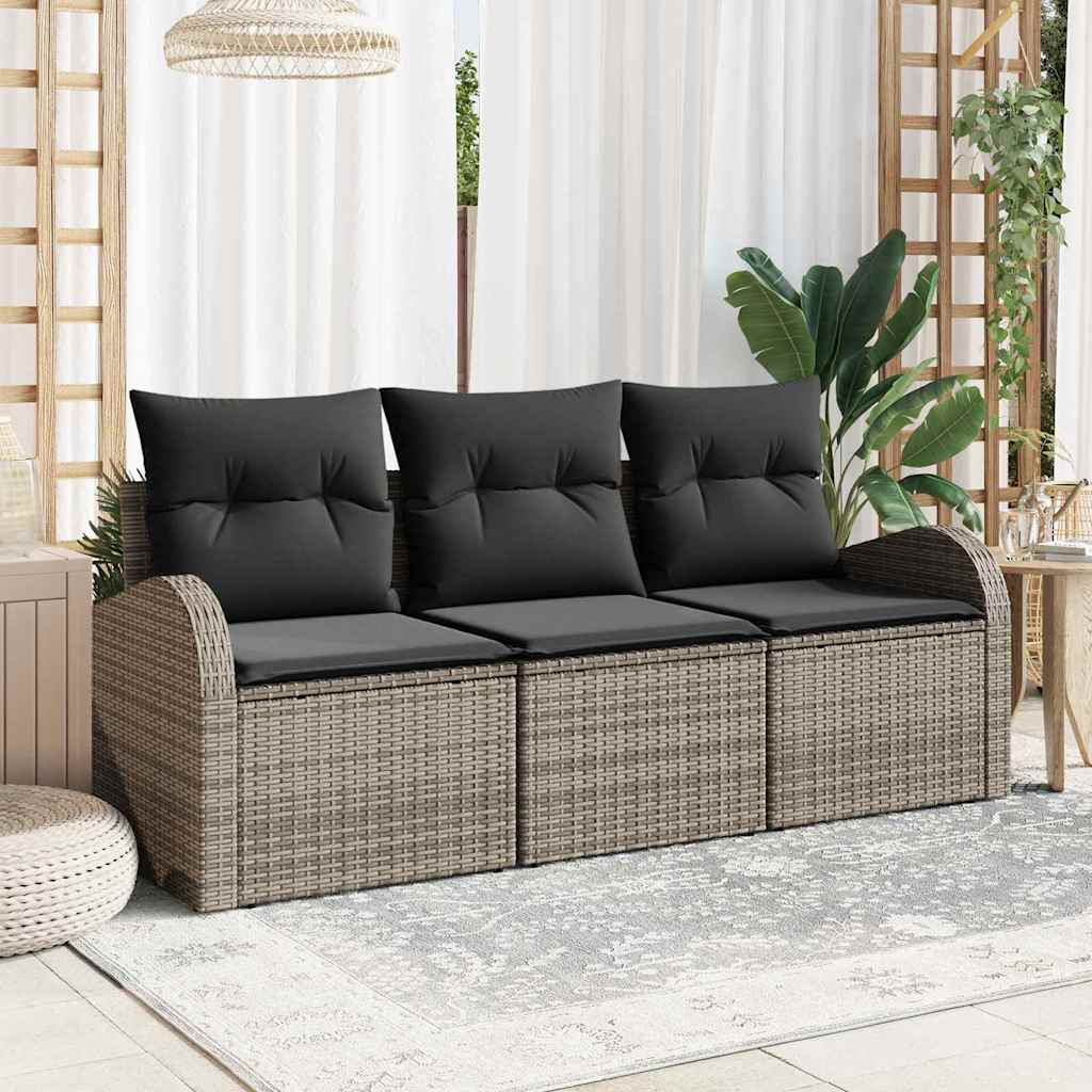 Vidaxl tuin sofa set grijs poly rattan