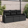 Vidaxl tuin sofa set zwart poly rattan
