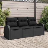 Vidaxl tuin sofa set zwart poly rattan