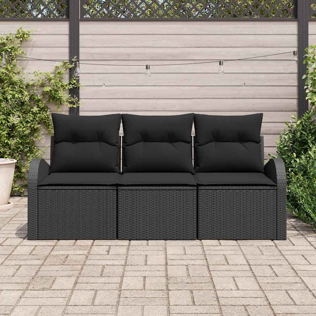 Vidaxl tuin sofa set zwart poly rattan